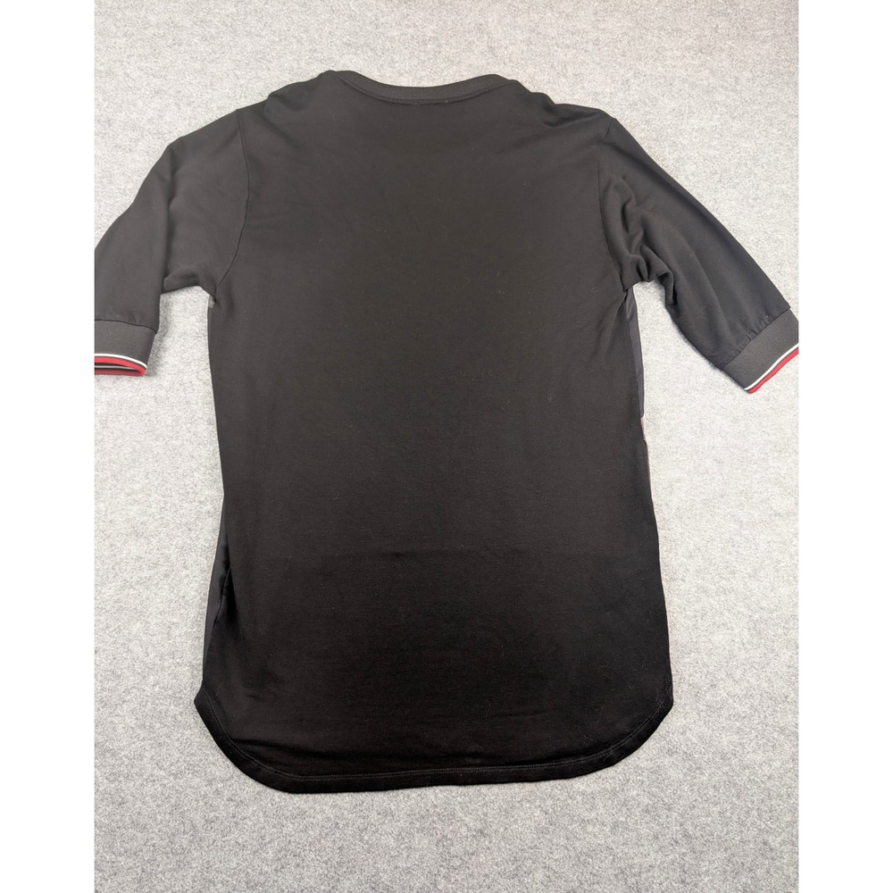 Zara Floral Varsity Number 9 Jersey Top Black Short Sleeve Pockets Woman - Picture 10 of 15